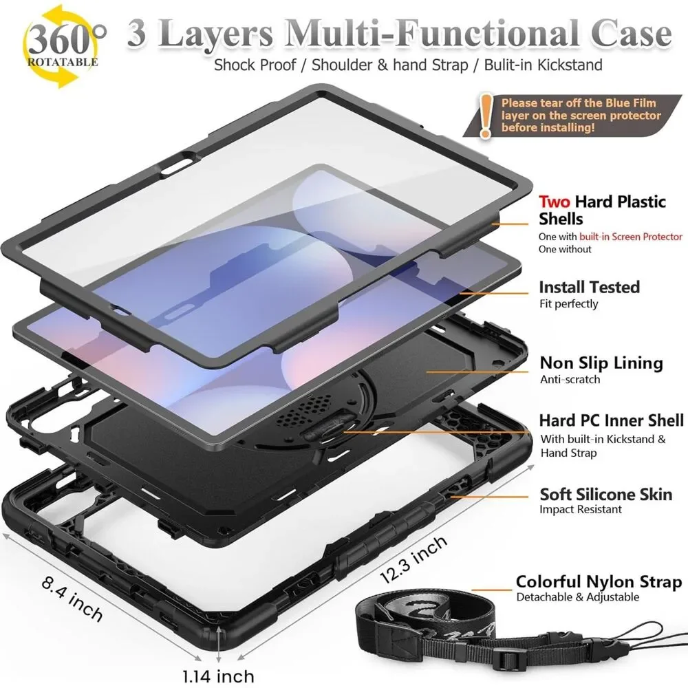 SEYMAC Samsung Galaxy Tab S10+ S9+ S9 FE+ Case 12.4